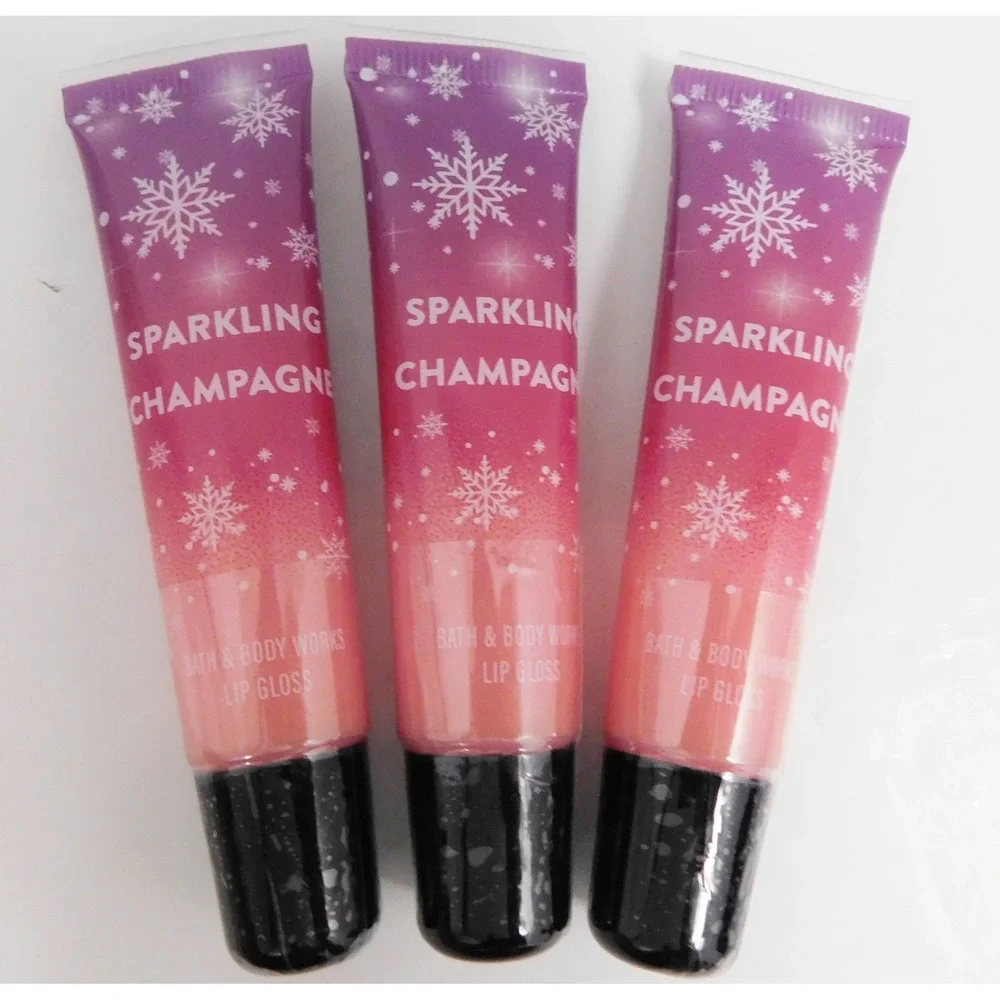 3 pk Bath & Body Works Sparkling Champagne Lip Gloss Shine 0.47 fl oz SEALED‎